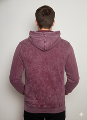 Vintage Acid Wash Hoodie – Maroon Mist