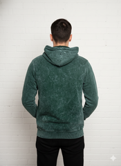 Vintage Acid Wash Hoodie - Evergreen