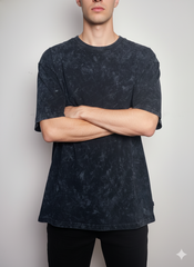 Vintage Wash Oversized T-Shirt – Charcoal Black