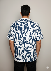 Artform Oversized Graphic T-Shirt – White & Navy