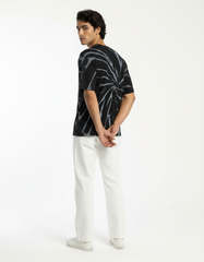 Spiral Tie-Dye Oversized T-Shirt – Black & Grey [240 GSM]