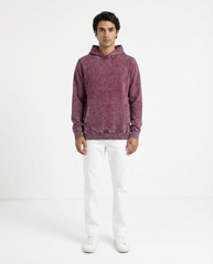 Vintage Acid Wash Hoodie – Maroon Mist [300 GSM]