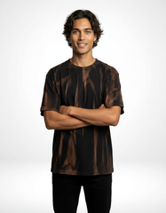 Midnight Ember Tie-Dye T-Shirt – Charcoal Flame [240 GSM]