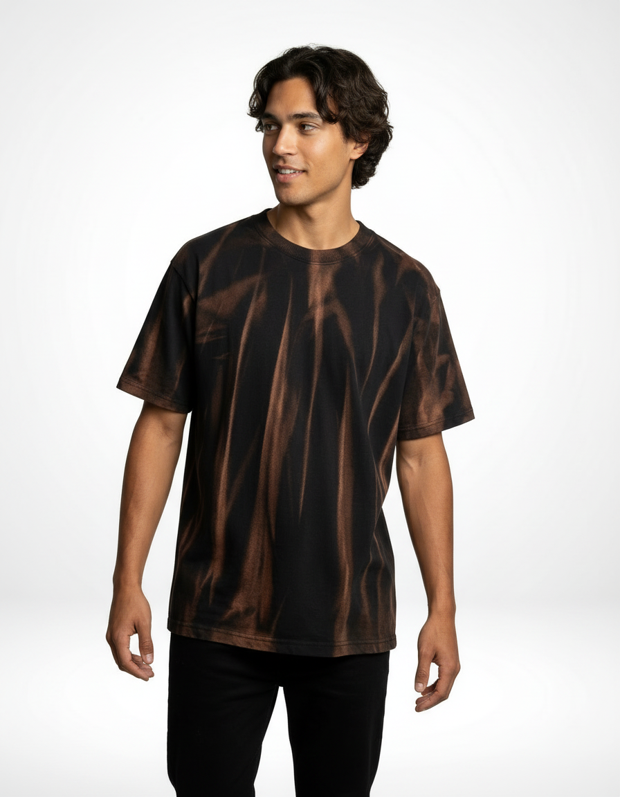 Midnight Ember Tie-Dye T-Shirt – Charcoal Flame [240 GSM]