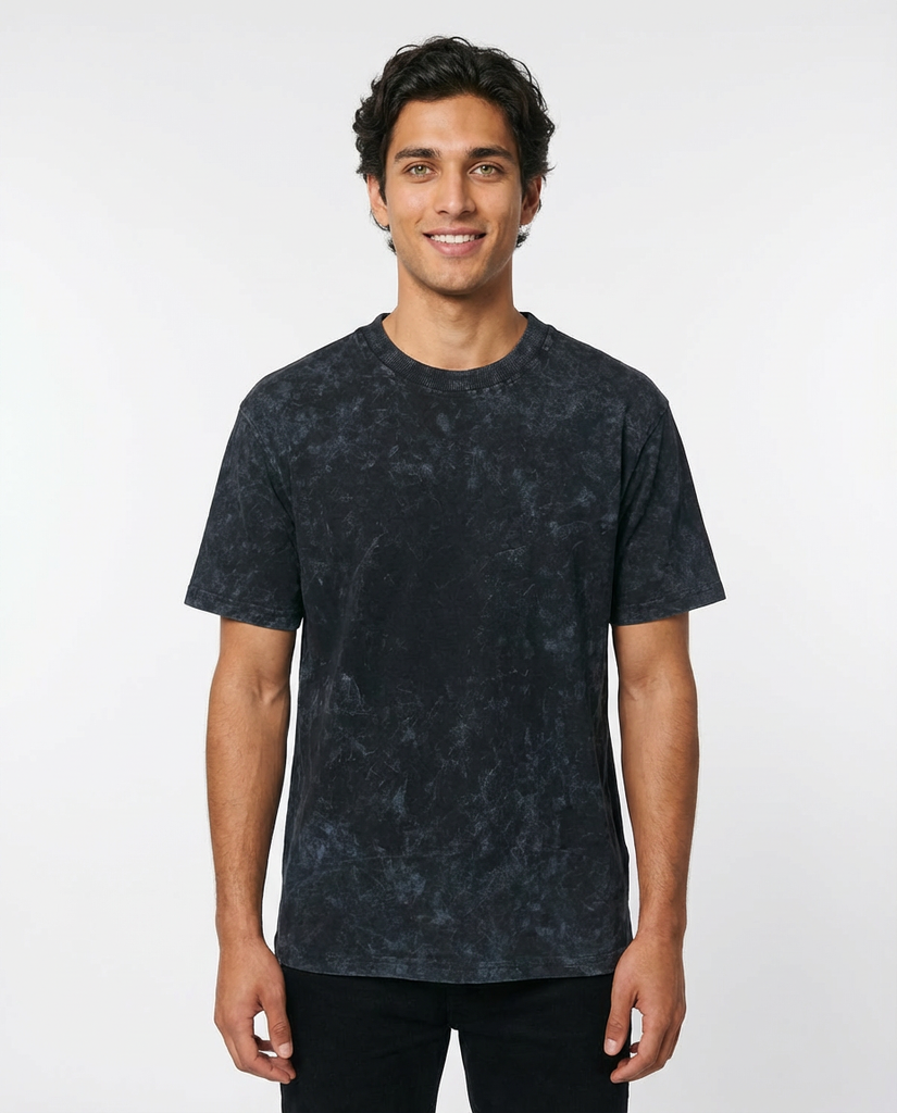 Vintage Wash Oversized T-Shirt – Charcoal Black [240 GSM] – Felizen