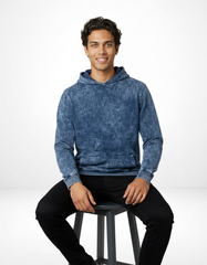 Vintage Acid Wash Hoodie – Blue Haze [300 GSM]