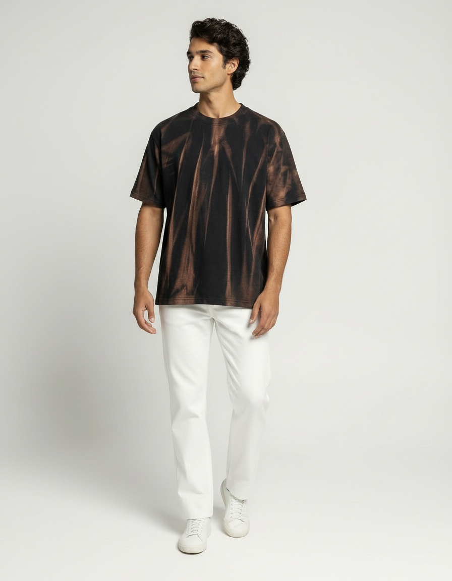 Midnight Ember Tie-Dye T-Shirt – Charcoal Flame [240 GSM]