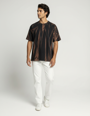 Midnight Ember Tie-Dye T-Shirt – Charcoal Flame [240 GSM]