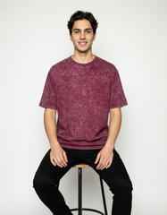 Vintage Wash Oversized T-Shirt – Maroon [240 GSM]