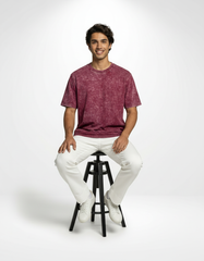 Vintage Wash Oversized T-Shirt – Maroon [240 GSM]