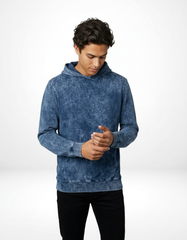 Vintage Acid Wash Hoodie – Blue Haze [300 GSM]