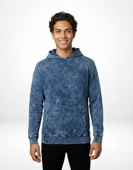 Vintage Acid Wash Hoodie – Blue Haze [300 GSM]