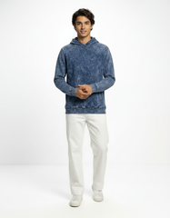 Vintage Acid Wash Hoodie – Blue Haze [300 GSM]