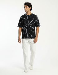 Spiral Tie-Dye Oversized T-Shirt – Black & Grey [240 GSM]