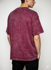Vintage Wash Oversized T-Shirt – Maroon