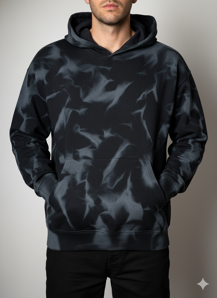 Smokewave French Terry Hoodie – Washed Charcoal