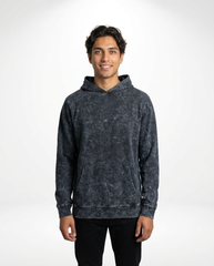 Vintage Acid Wash Hoodie – Charcoal Black [300 GSM]