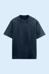 Vintage Acid Wash Oversized Tee – Midnight Blue