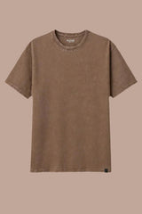 Earth Tone Acid Wash Tee – Mocha Brown