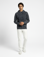 Vintage Acid Wash Hoodie – Charcoal Black [300 GSM]