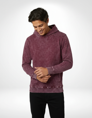 Vintage Acid Wash Hoodie – Maroon Mist [300 GSM]