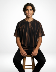 Midnight Ember Tie-Dye T-Shirt – Charcoal Flame [240 GSM]