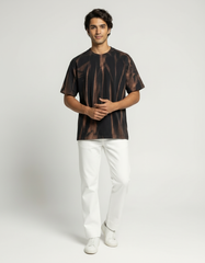 Midnight Ember Tie-Dye T-Shirt – Charcoal Flame [240 GSM]