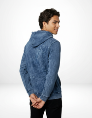 Vintage Acid Wash Hoodie – Blue Haze [300 GSM]