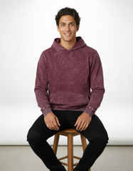 Vintage Acid Wash Hoodie – Maroon Mist [300 GSM]