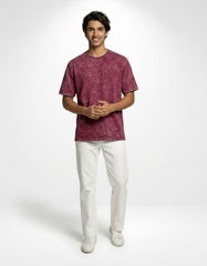 Vintage Wash Oversized T-Shirt – Maroon [240 GSM]