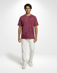 Vintage Wash Oversized T-Shirt – Maroon [240 GSM]