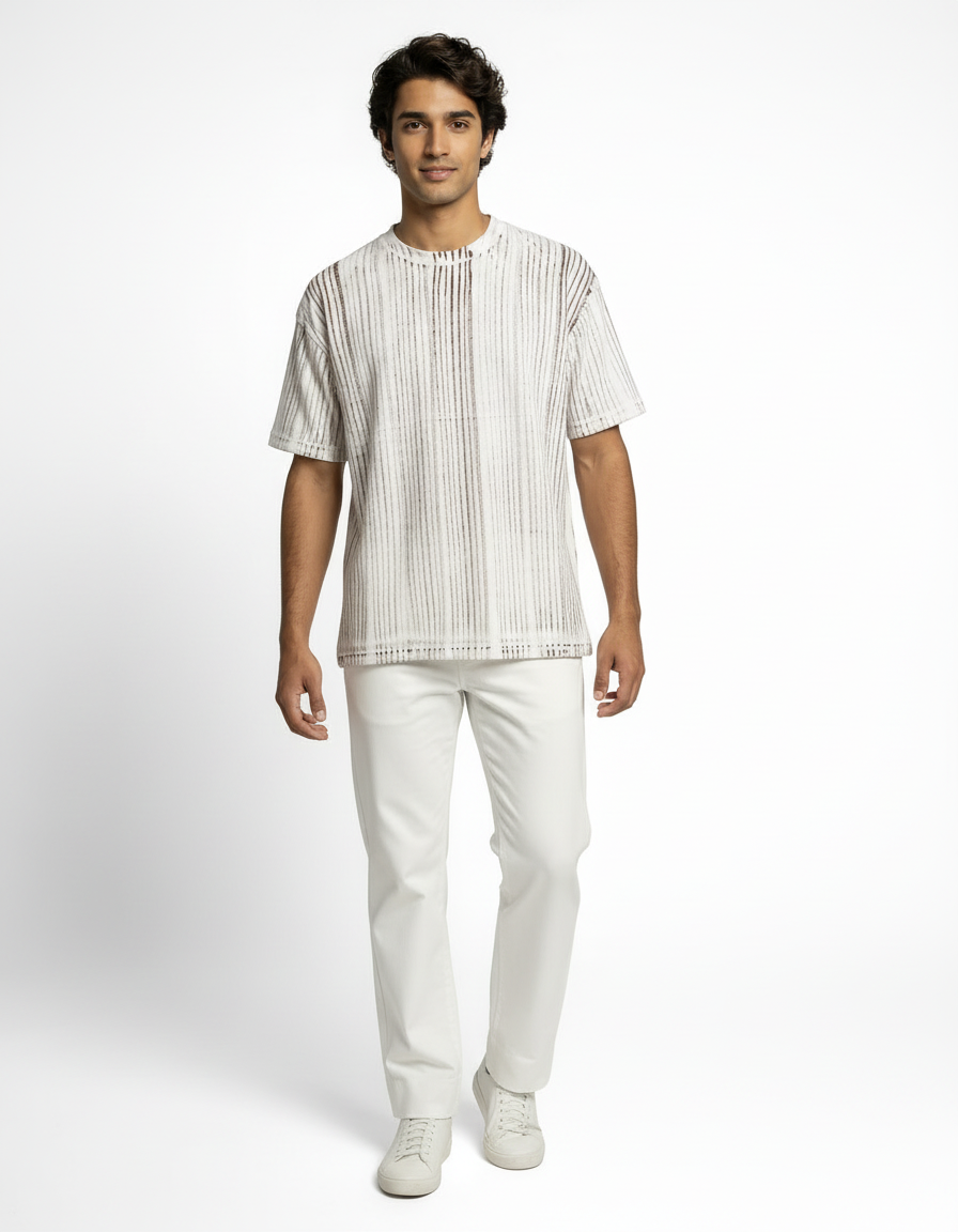 Earthline Drift Tie-Dye T-Shirt – Brown & White [240 GSM]