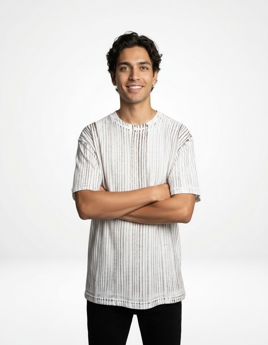 Earthline Drift Tie-Dye T-Shirt – Brown & White [240 GSM]