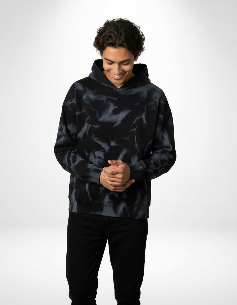 Smokewave French Terry Hoodie – Washed Charcoal [300 GSM]